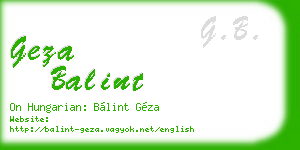 geza balint business card