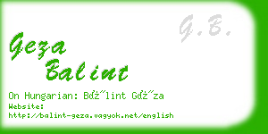 geza balint business card